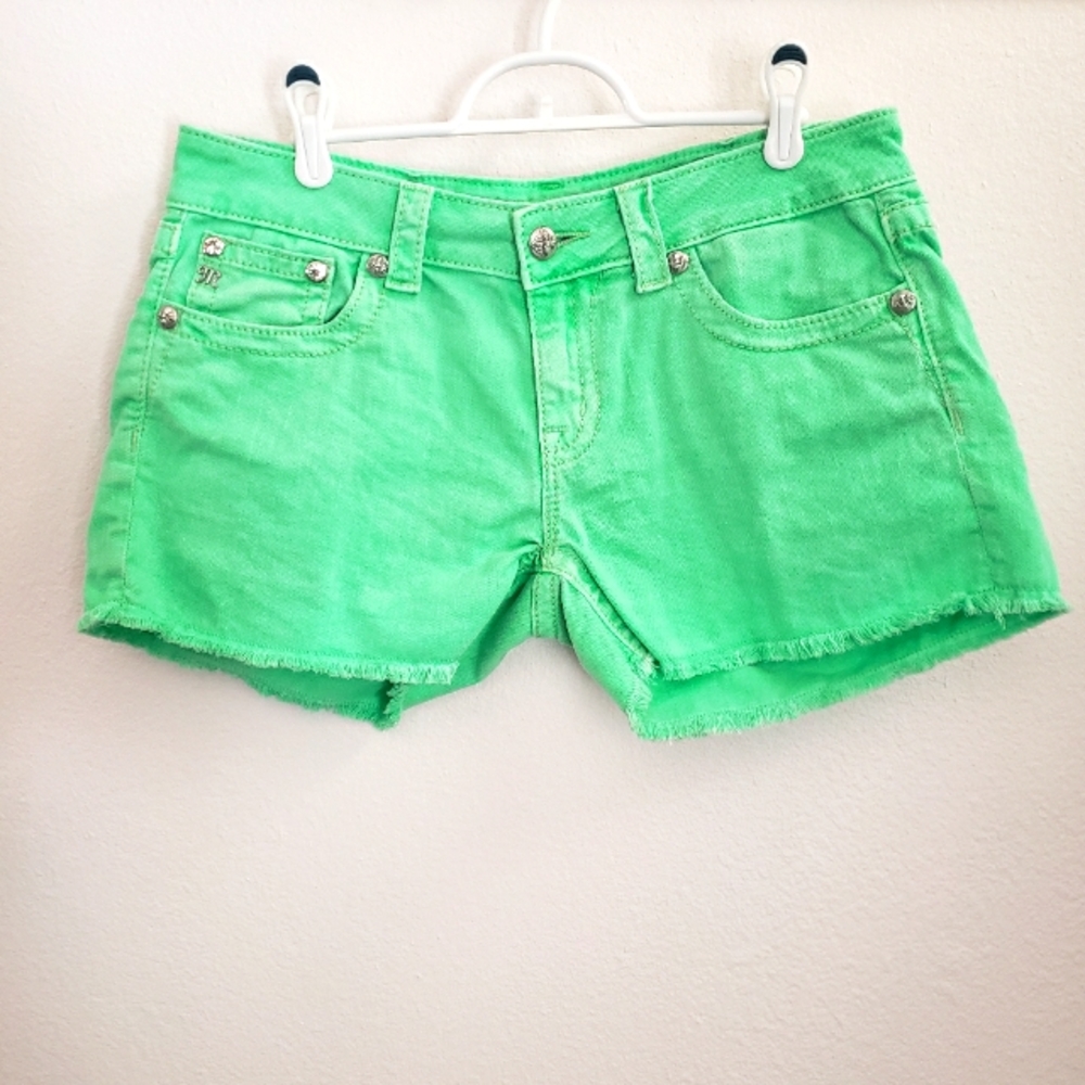 Miss me jean shorts neon green